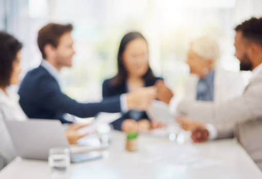 Defocused shot of a group of diverse business people