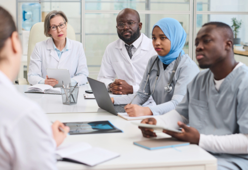 Group of doctors having meeting