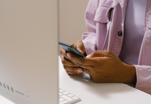 Woman looking at her phone