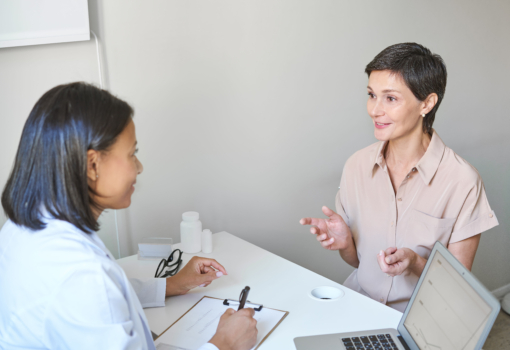 Patient speaking with doctor