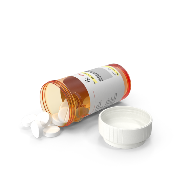 Pill Bottle With Scattered Pills G02 2k